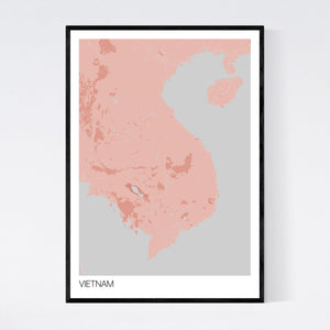 Vietnam Country Map Print