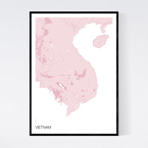 Vietnam Country Map Print