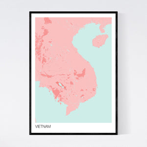 Vietnam Country Map Print