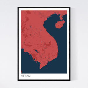 Vietnam Country Map Print