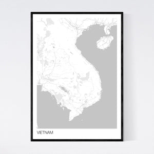 Vietnam Country Map Print