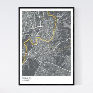 Vilnius City Map Print