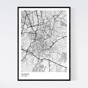 Vilnius City Map Print