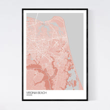 Load image into Gallery viewer, Virginia Beach City Map Print