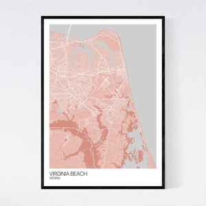 Virginia Beach City Map Print