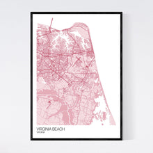 Load image into Gallery viewer, Virginia Beach City Map Print