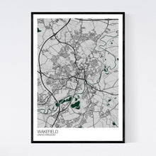 Load image into Gallery viewer, Wakefield City Map Print