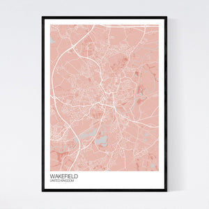Wakefield City Map Print