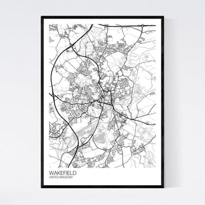 Wakefield City Map Print