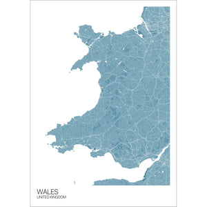 Map of Wales, United Kingdom