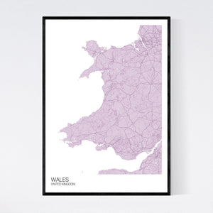 Wales Country Map Print