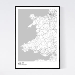 Wales Country Map Print