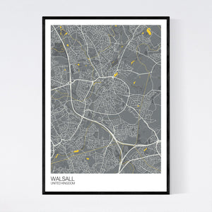 Walsall City Map Print