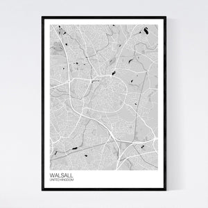 Walsall City Map Print
