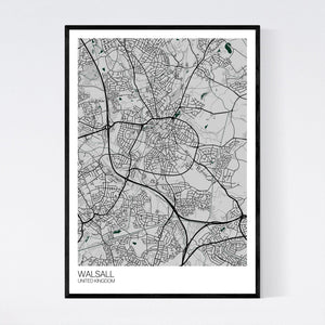 Walsall City Map Print