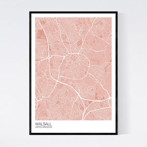Walsall City Map Print