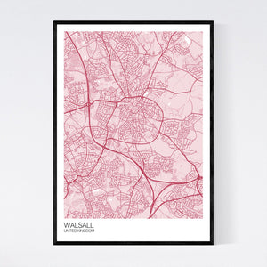 Walsall City Map Print