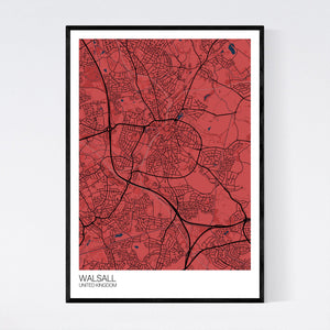 Walsall City Map Print