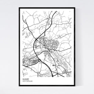 Ware Town Map Print