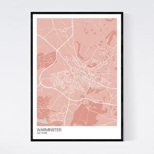 Warminster Town Map Print
