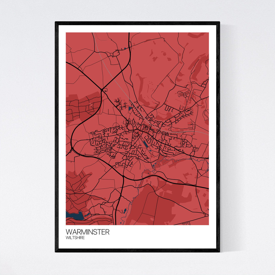 Warminster Town Map Print