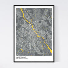 Load image into Gallery viewer, Warsaw City Map Print