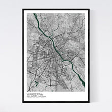 Load image into Gallery viewer, Warsaw City Map Print