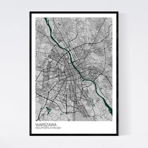 Warszawa City Map Print