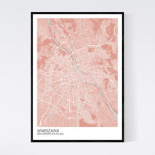 Load image into Gallery viewer, Warsaw City Map Print
