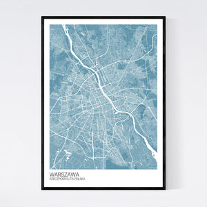 Warszawa City Map Print