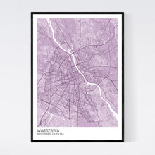 Load image into Gallery viewer, Warsaw City Map Print