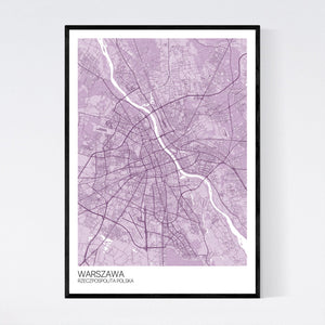 Warszawa City Map Print