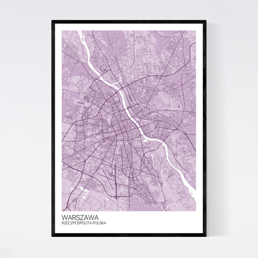 Warsaw City Map Print