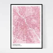 Load image into Gallery viewer, Warsaw City Map Print