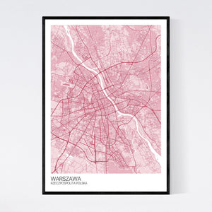 Warszawa City Map Print