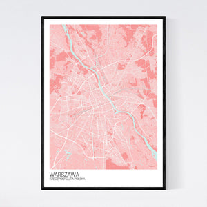 Warszawa City Map Print
