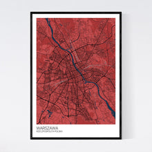 Load image into Gallery viewer, Warsaw City Map Print