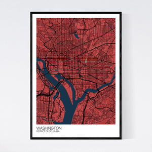 Washington City Map Print