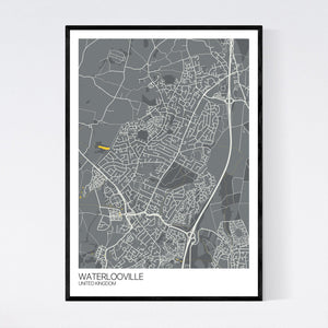 Waterlooville City Map Print