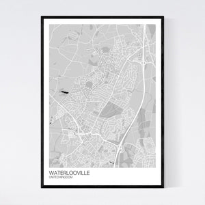 Waterlooville City Map Print