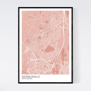 Waterlooville City Map Print