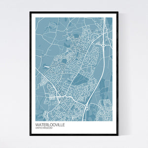 Waterlooville City Map Print