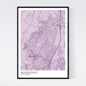 Waterlooville City Map Print