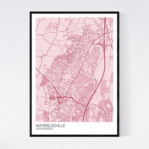 Waterlooville City Map Print