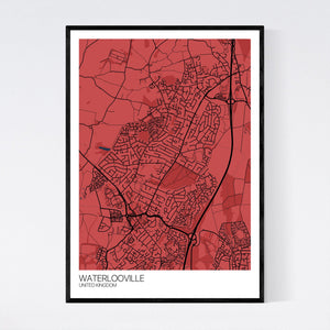 Waterlooville City Map Print