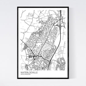 Waterlooville City Map Print