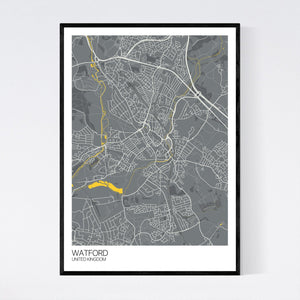 Watford City Map Print