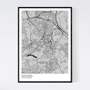 Watford City Map Print