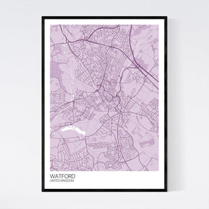 Watford City Map Print