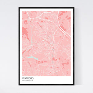 Watford City Map Print